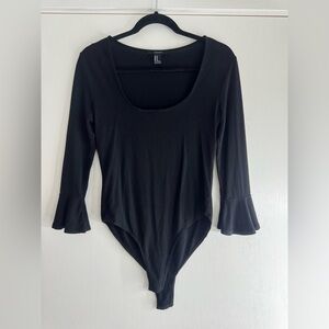Forever 21 Black Bodysuit with Flared Sleeves